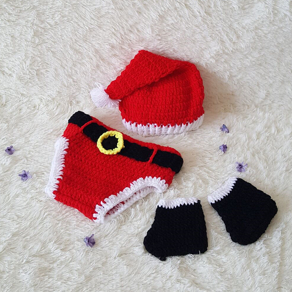 Photography Day - 3Pcs Soft Acrylic Christmas Baby Costume
