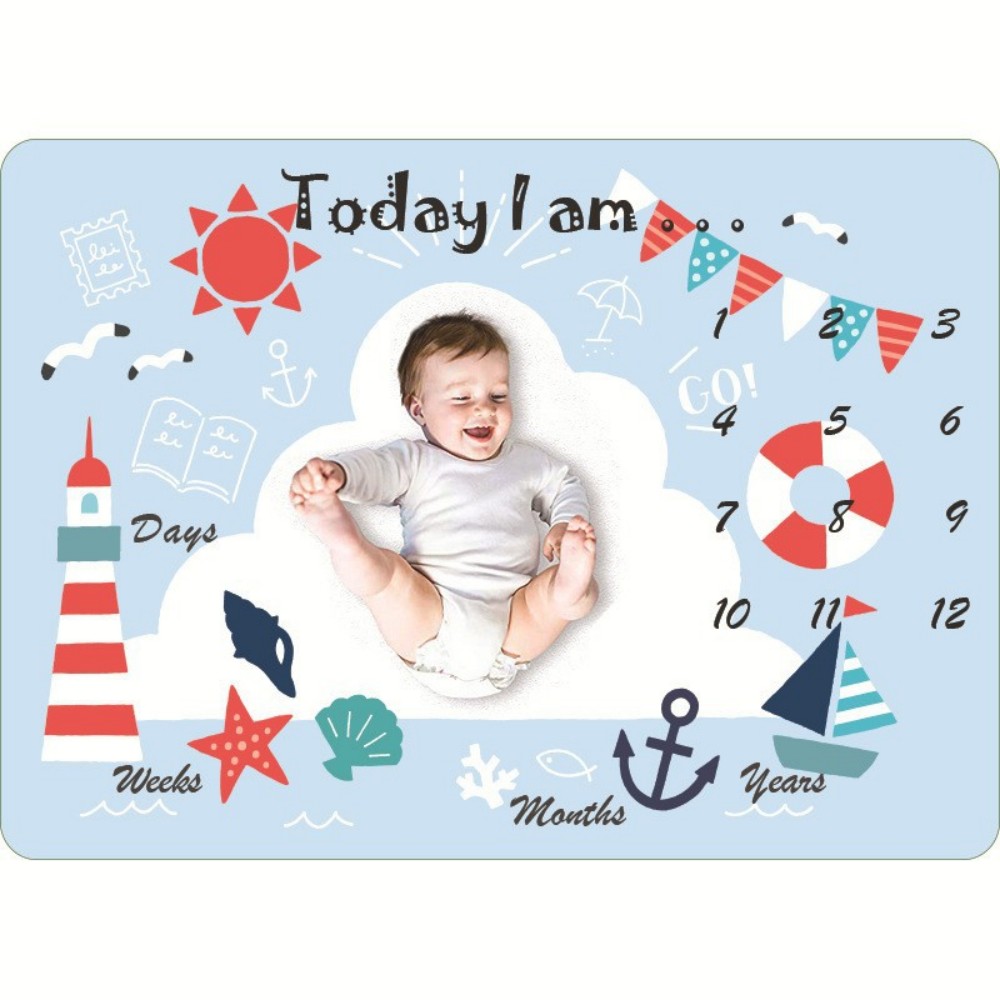 Photography Background - VIKAMA Children's Illustration Print, Baby Milestone