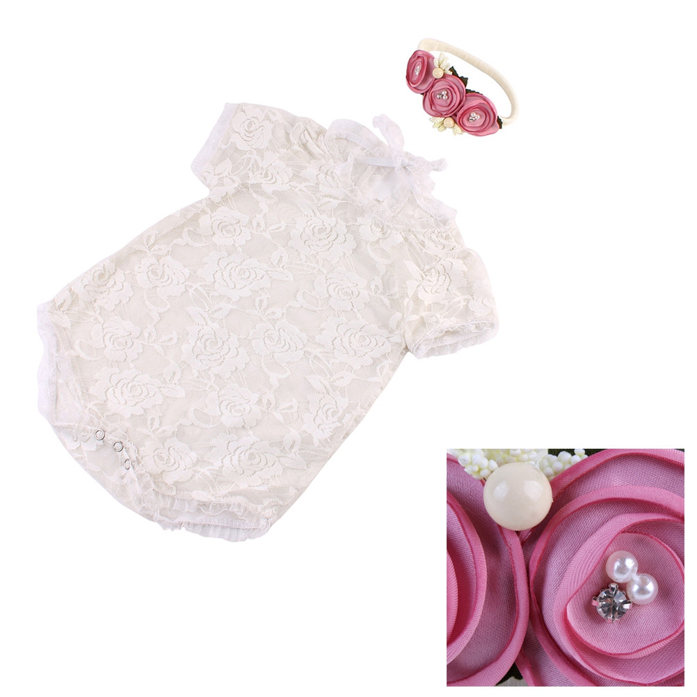 Photography Day - Newborn Baby Lace Bodysuit Romper with