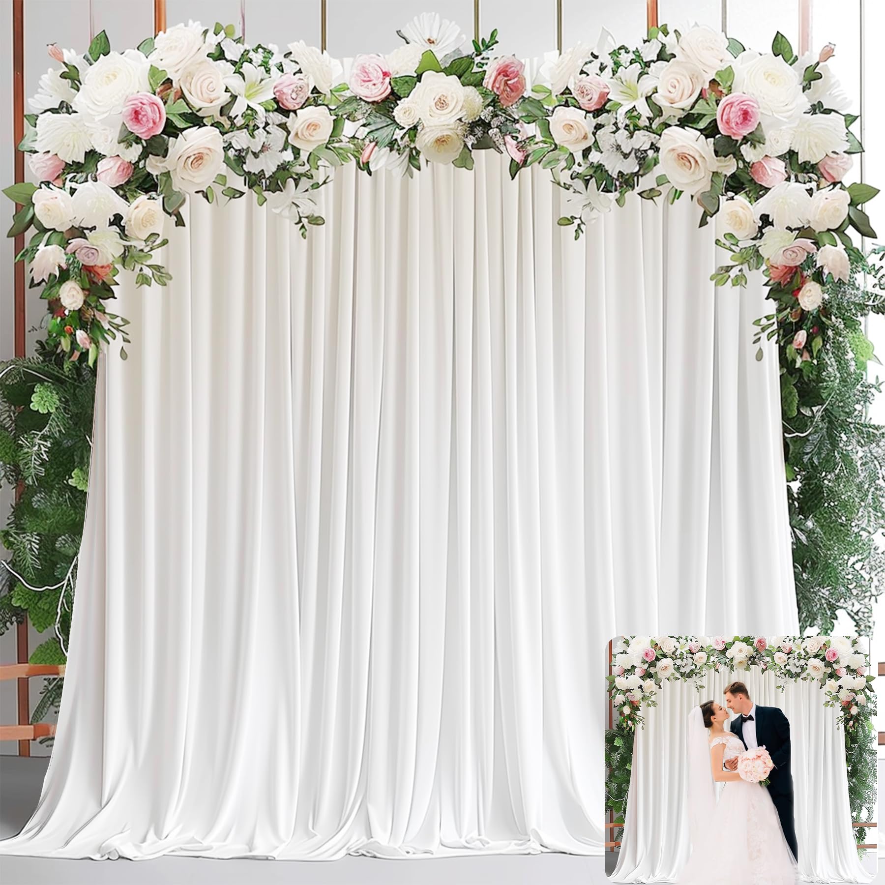 Photography Background - White Backdrop Curtains for Parties -