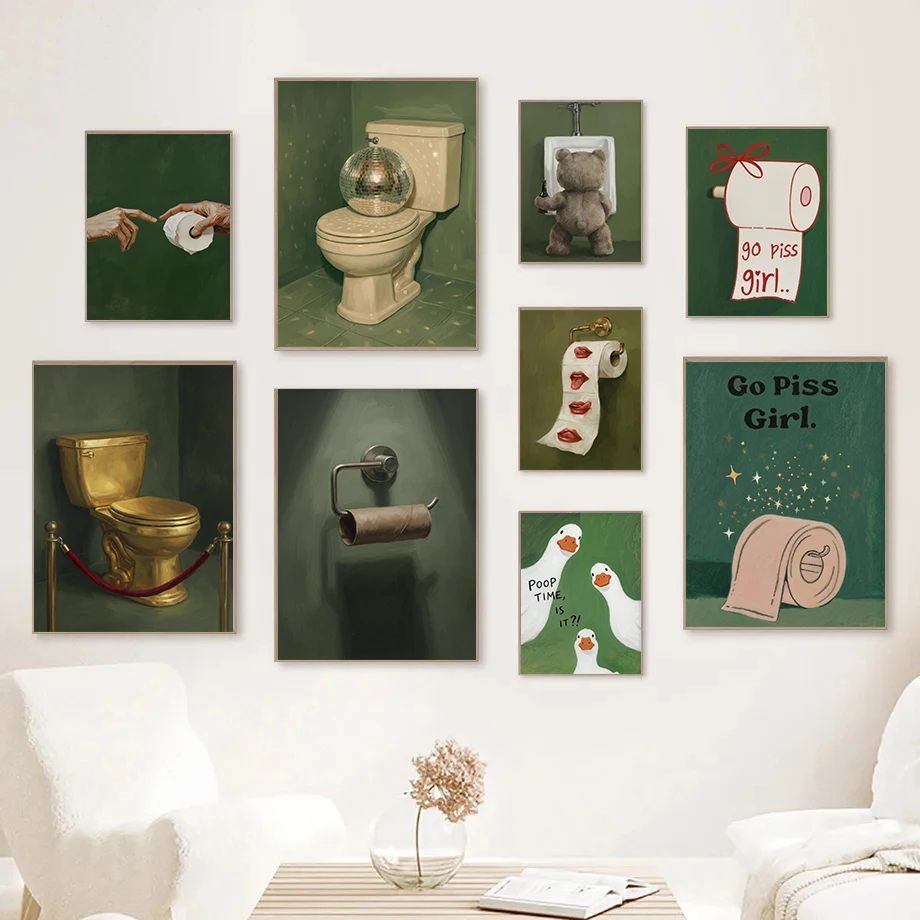 Photography Types - (No frame)1pcsHumorous Luxe Bathroom Poster Empty