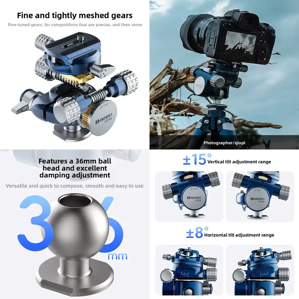 Photography Gear - BENRO GD36PT Aluminum 3-Way Geared Ball