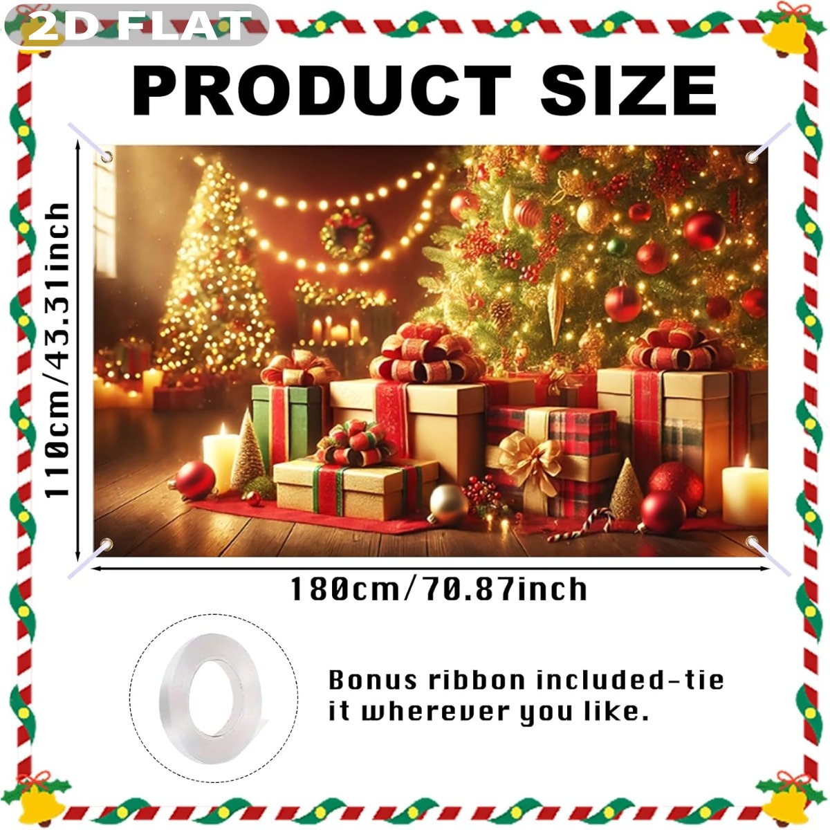 1pc Christmas Tree & Gifts Lar - Photography Background recension och pris