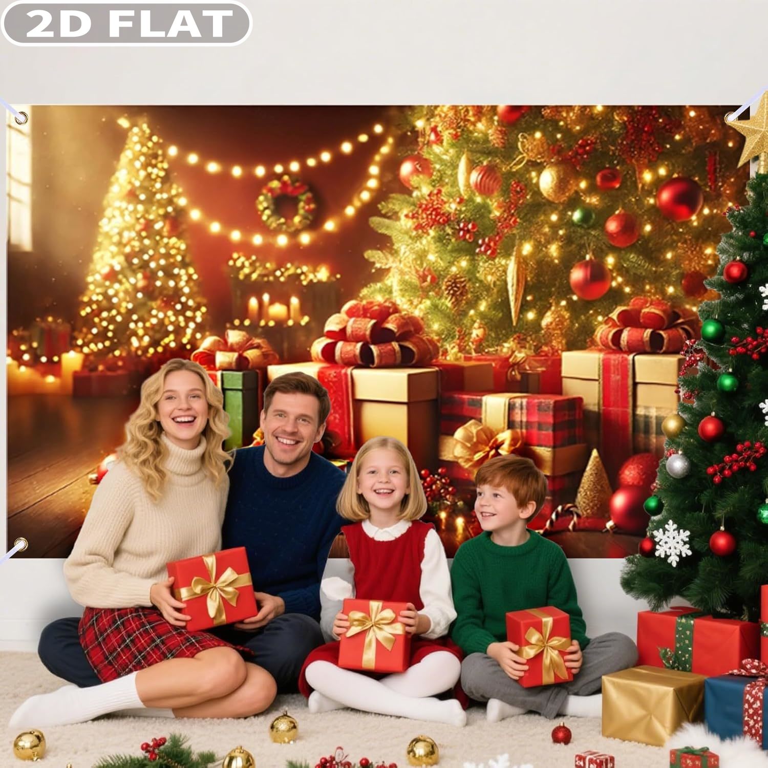 1pc Christmas Tree & Gifts Lar - Photography Background recension och pris