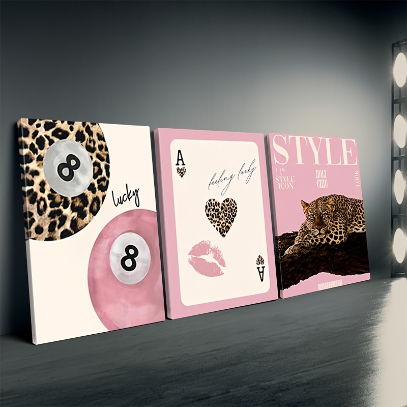 3pcs Leopard Cheetah Canvas Wa - Photography Types recension och pris