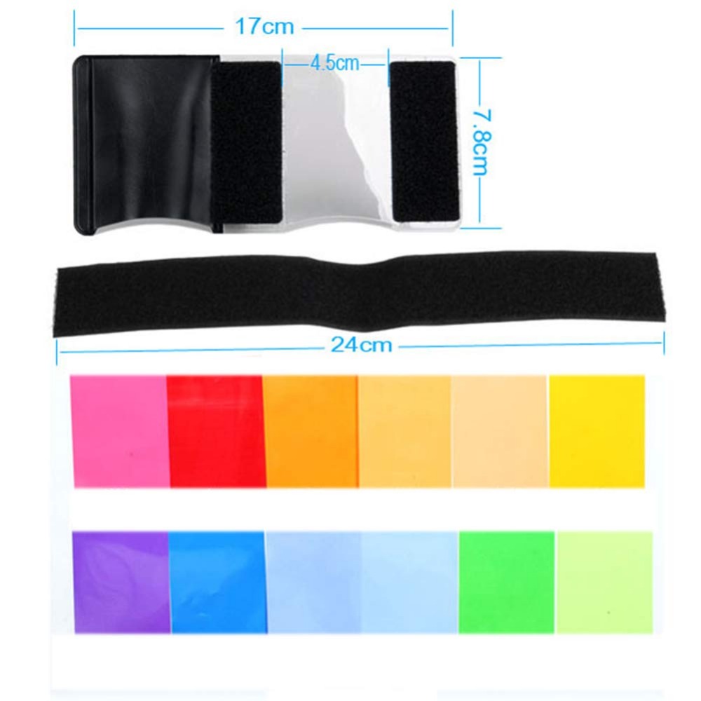 12 Colors Camera Flash Gels Li - Photography Darkroom recension och pris