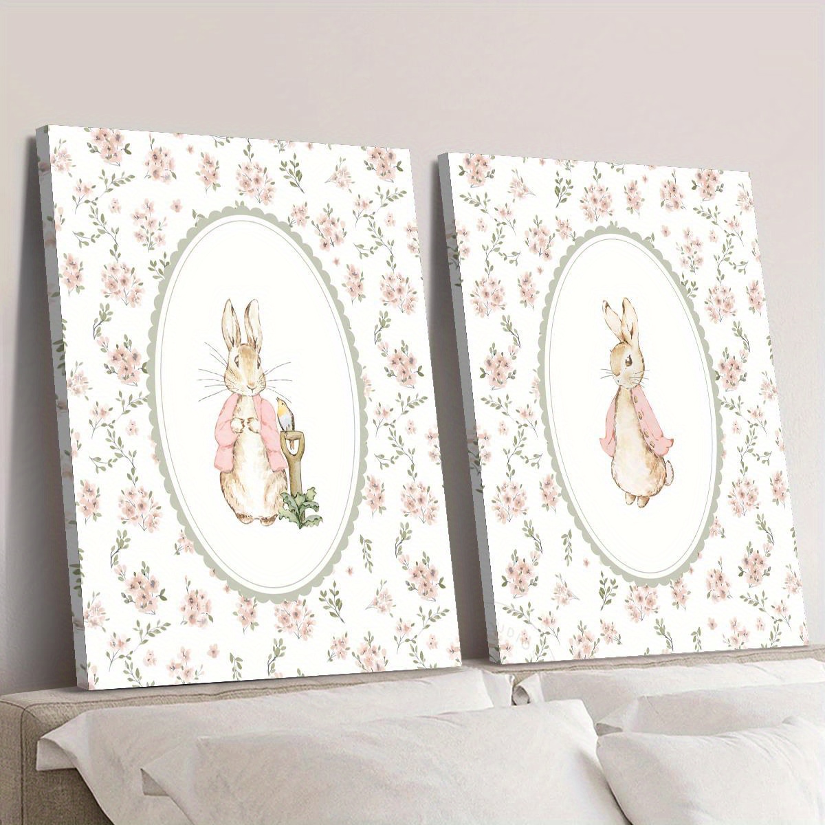 2pcs Retro Easter Rabbit Canva - Photography Types recension och pris