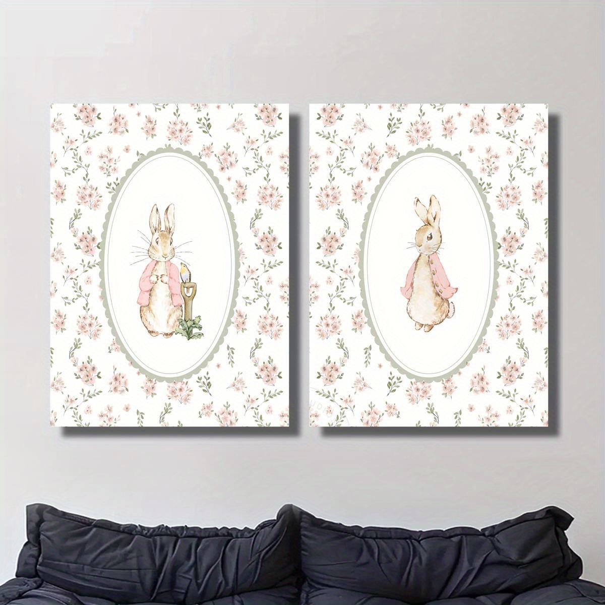 2pcs Retro Easter Rabbit Canva - Photography Types recension och pris