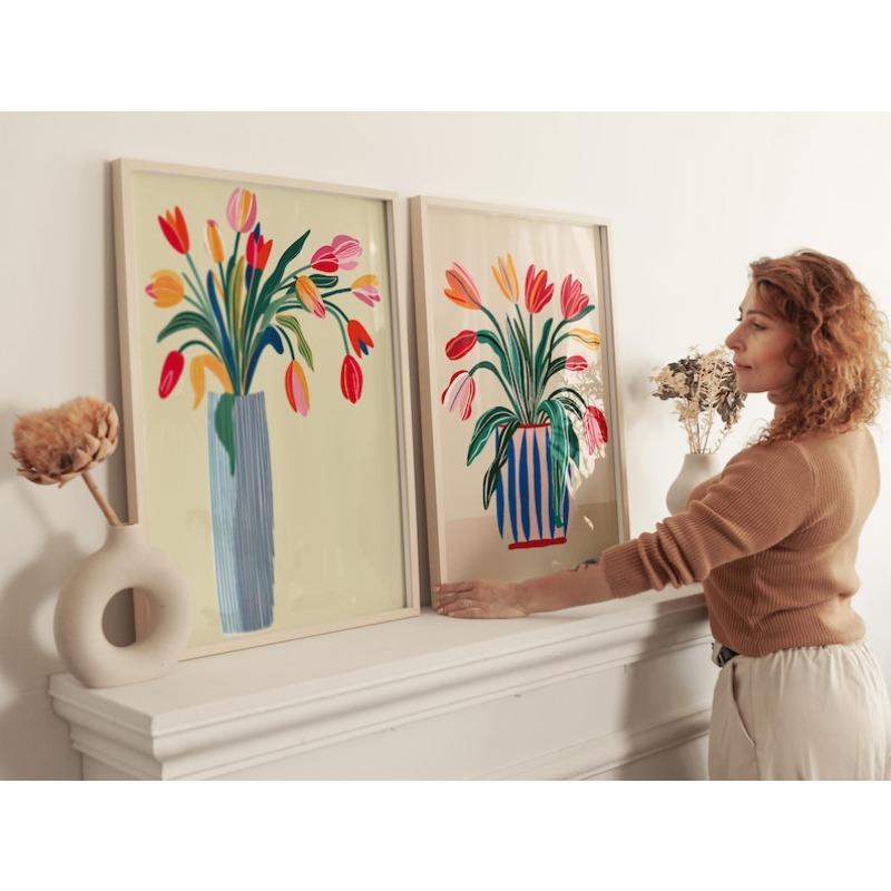2pcs Tulip Flowers Canvas Wall - Photography Types recension och pris