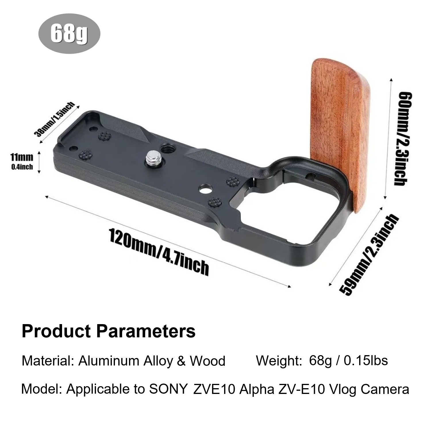 Compatible with Sony Alpha ZVE - Camera Cage Baseplate recension och pris